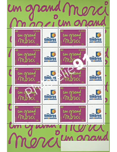 Feuille n° 3637Aa - personnalisé - Collection timbres France