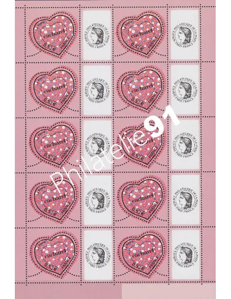 Feuille personnalisée Cérès n°3747A, Cacharel, timbres France