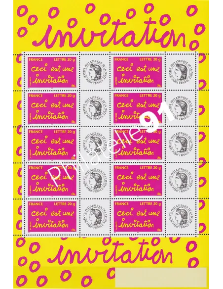 Feuille personnalisée Cérès n°3760A, Invitation, timbres France