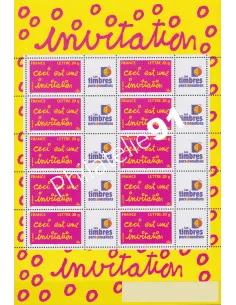 Feuille personnalisée n°3760A, Invitation, timbres France