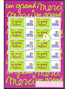 Feuille personnalisée n° 3761A, Un grand merci, timbres de France