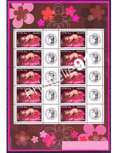 Feuille personnalisée n° 3804A,  C'est une fille, timbres France