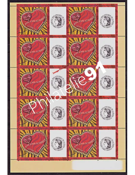 Feuille Personnalisée n°3862A, Coeurs 2006 Scherrer, timbres de France