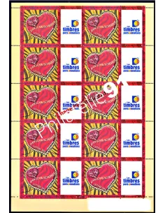 Feuille Personnalisée n°3862A, St valentin, timbres de France