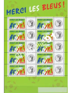 Feuille personnalisée n° 3936A, Merci les Bleus, timbres de France