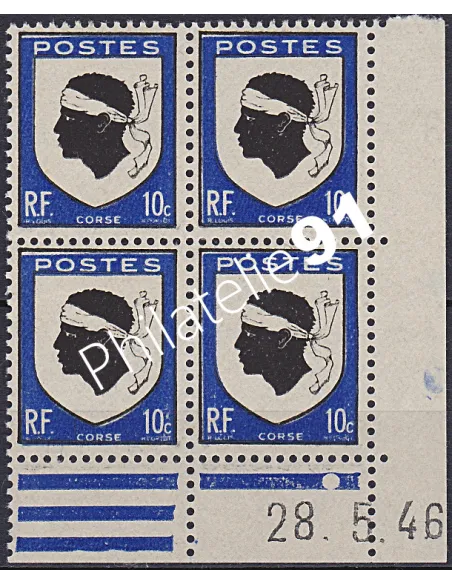 Coin daté sur Timbre n° 755, Collection timbres France