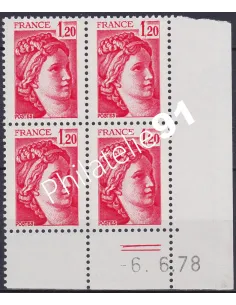 Coin daté sur Timbre n° 1974, Collection timbres France