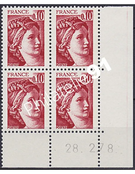 Coin daté sur Timbre n° 1965, Collection timbres France