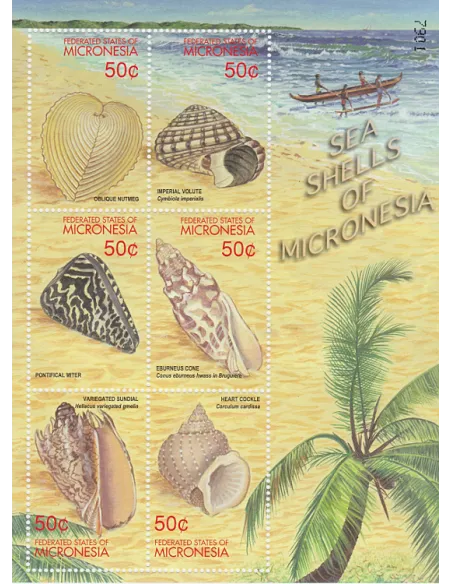 MICRONESIE, n° 1056 à 1061 en feuille, collection timbre Océanie
