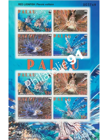 PALAU, n° 2512 à 2515 en feuille, collection timbre Océanie