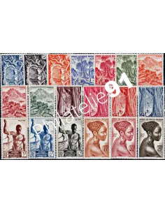 A.E.F. n° 208 à 226,  vie locale, timbres des colonies françaises