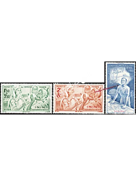 Timbres neufs de ININI - PA n° 1 à 3 - Série coloniale P.E.I.Q.I.