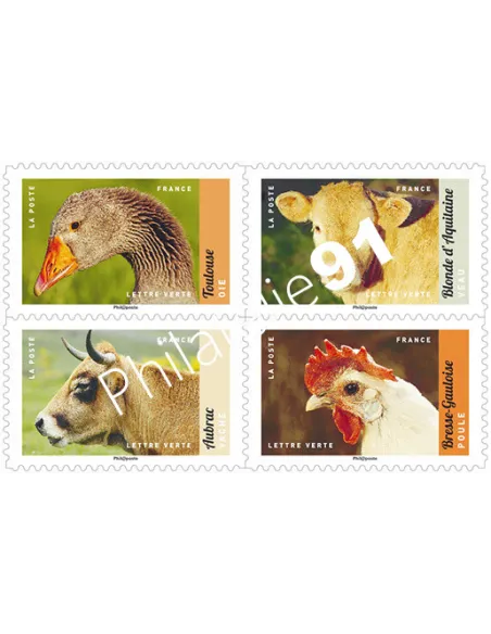 Carnet 1386, Veau, vache, cochon, couvée, collection timbres France
