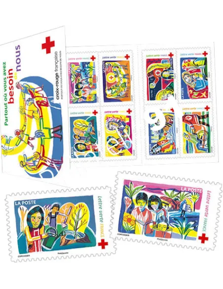 Carnet 1422, la Croix-Rouge Française, partout où vous avez besoin de nous, collection timbres France