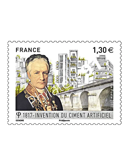 Timbre n° 5153, Invention du ciment artificiel, timbres France