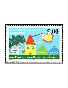 Timbre d'Andorre Français n° 513 - Thématiques: Enfance - Environnement