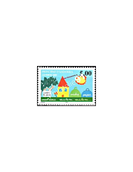 Timbre d'Andorre Français n° 513 - Thématiques: Enfance - Environnement