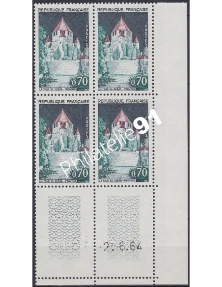 Coin daté sur Timbre n° 1392A, Collection timbres France