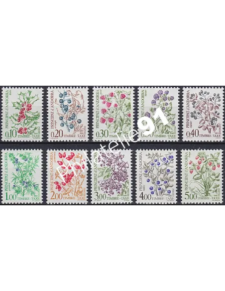 Andorre Français, Timbres-Taxe n° 53 à 62, collection timbres Andorre