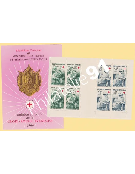 Carnet  Croix-Rouge n° 2015,année 1966, collection timbres France