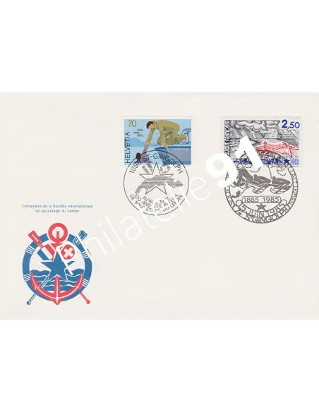 Enveloppe émission commune France-Suisse, collection timbres Europe