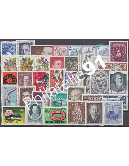 AUTRICHE, Année compléte 1974, collection timbres Europe