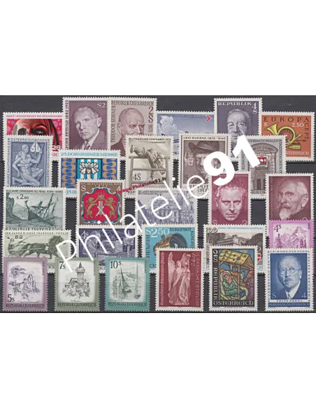 AUTRICHE, Année compléte 1973, collection timbres Europe