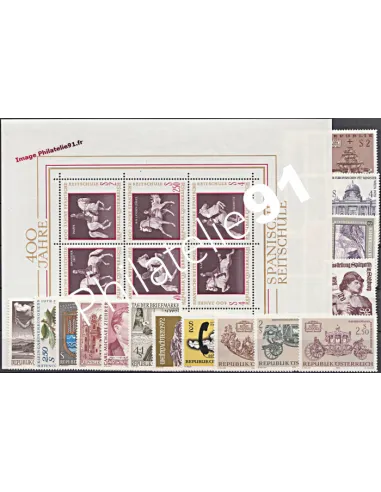 AUTRICHE, Année compléte 1972, collection timbres Europe