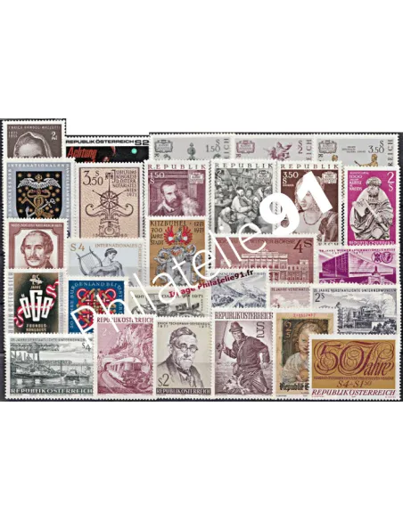 AUTRICHE, Année compléte 1971, collection timbres Europe