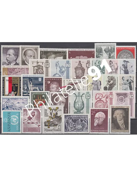 AUTRICHE, Année compléte 1970, collection timbres Europe