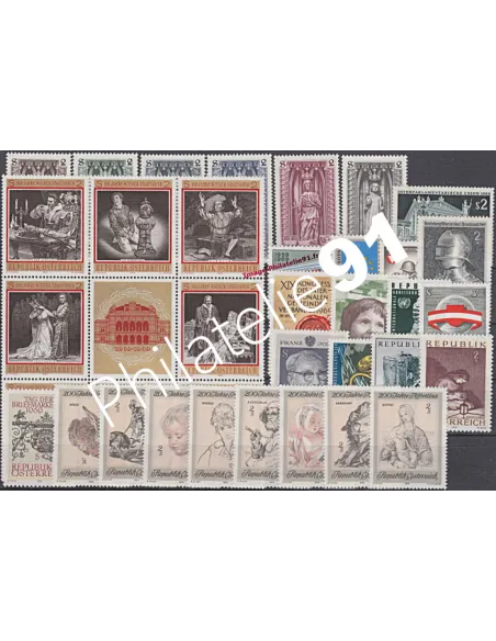 AUTRICHE, Année compléte 1969, collection timbres Europe
