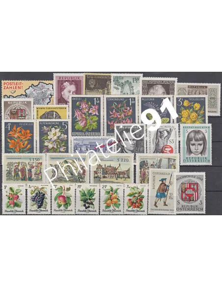 AUTRICHE, Année compléte 1966, collection timbres Europe