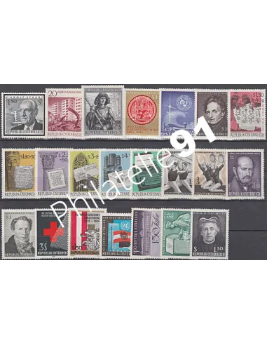 AUTRICHE, Année compléte 1965, collection timbres Europe