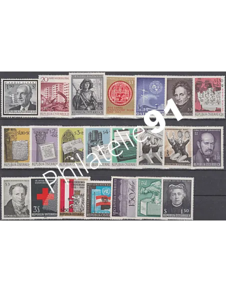 AUTRICHE, Année compléte 1965, collection timbres Europe