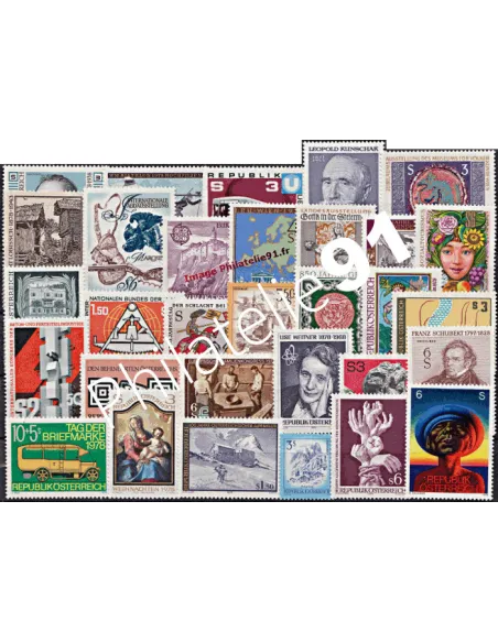 AUTRICHE, Année compléte 1978, collection timbres Europe