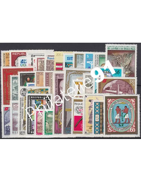 AUTRICHE, Année compléte 1984, collection timbres Europe
