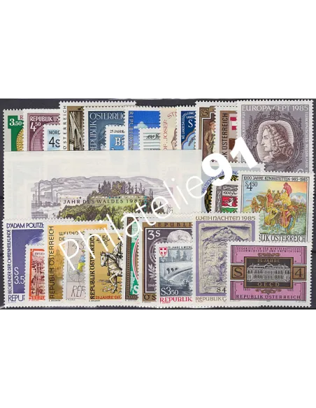 AUTRICHE, Année compléte 1985, collection timbres Europe