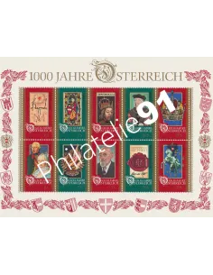 AUTRICHE, n° 2024 à 2033 en Feuille, Collection timbres Europe