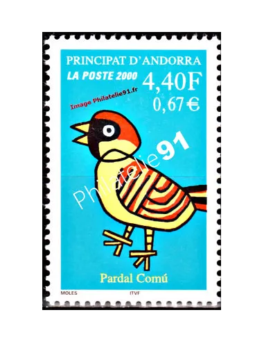 Timbre d'Andorre Français n° 533 - Thématique: Oiseaux