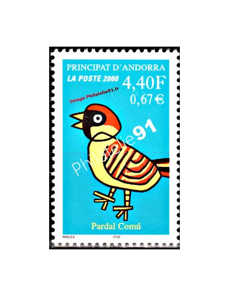 Timbre d'Andorre Français n° 533 - Thématique: Oiseaux