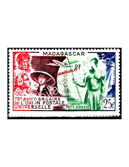 Timbre de Madagascar PA n° 72, U.P.U., timbres des colonies