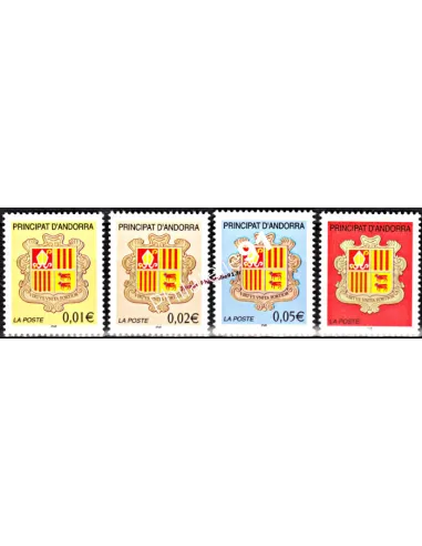 Timbres  d'Andorre Français n° 555 - 558 - Thématique: Armoiries