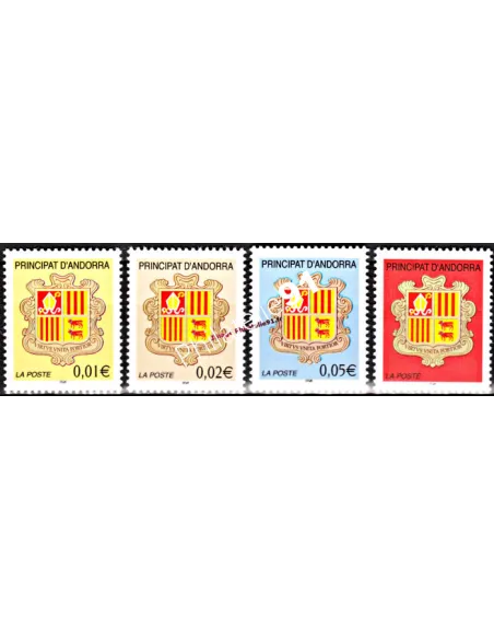Timbres  d'Andorre Français n° 555 - 558 - Thématique: Armoiries