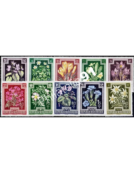 AUTRICHE - n°  722 au 731 - Fleurs