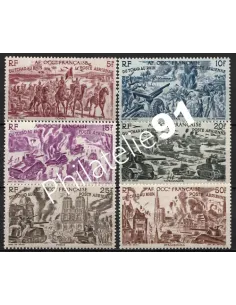 Timbre d'AOF P.A. n° 5 à 10, SérieTchad au Rhin, timbres des colonies