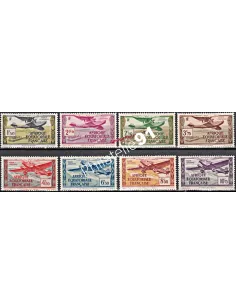 Timbres d'A.E.F. n° 1 à 8 Poste Aérienne, Colonies Francaises