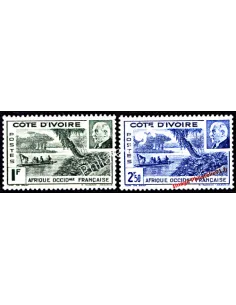 Timbre de Côte d'Ivoire n° 169 et 170,  timbres des colonies