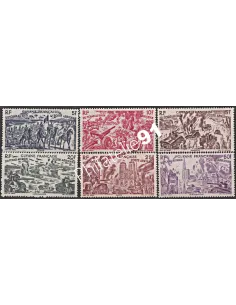 Timbres de GUYANE P.A. n°29 à 34, Tchad au Rhin, Timbres des colonies