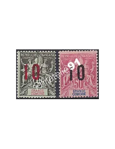 Grande Comore , variété sur n° 27A à 28A, collection timbres colonies
