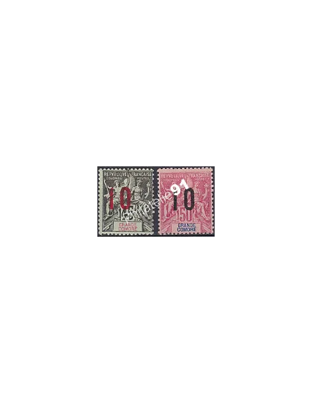 Grande Comore , variété sur n° 27A à 28A, collection timbres colonies